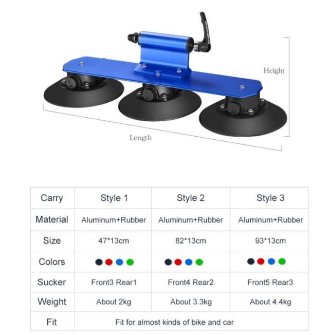 車のルーフバイクラックキットMTB自転車フォークスタンドキャリア吸引