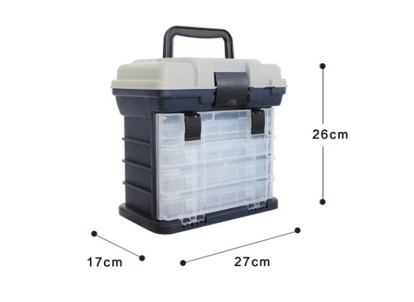ポータブル4層プラスチックボックス大型釣りボックス部品収納