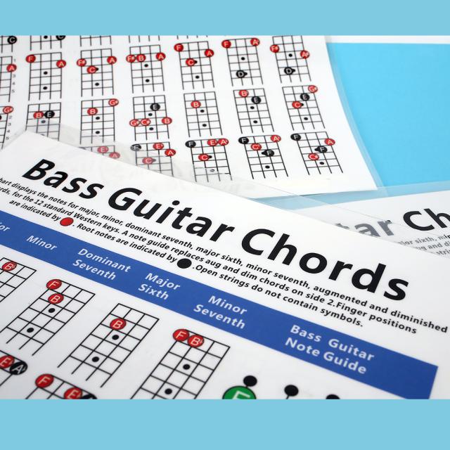 ベースギターコード練習表楽譜学習指使いポスター教師キーボード音楽