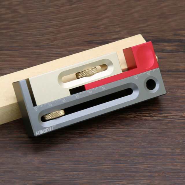 テーブルソーギャップスロットレギュレータースロットルーラーは、木工用のほぞ穴とほぞの可動測定ブロック長さ補正ツールを作成します