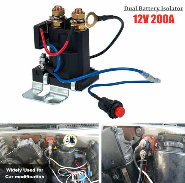 自動デュアルバッテリーアイソレーター12V / 200Aカーバッテリースタートバッテリースイッチコントローラーリレーの通販は
