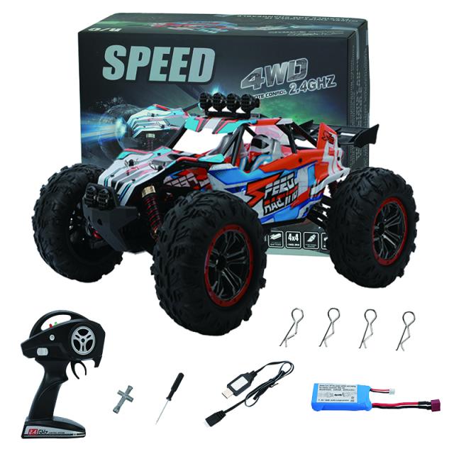 XLF X05 2.4G 1/10 4WDブラシレス高速50KM / Hビッグフット車両モデルトラックオフロード車両バギーRTR、LEDライト付き