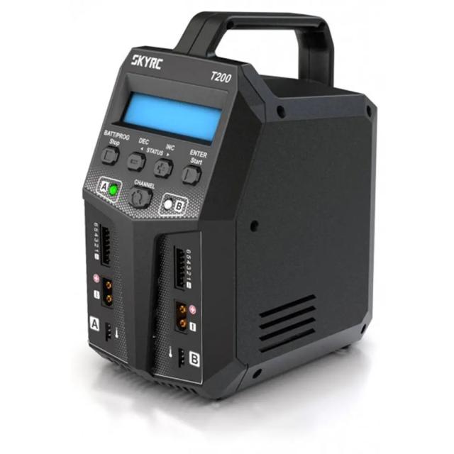 SKYRC T200バランス充電器12A 100WデュアルXT60プラグ10W放電器（LiHV LiPo Li-ion LiFe NiMH NiCD PbバッテリーAGMコールドモード用）