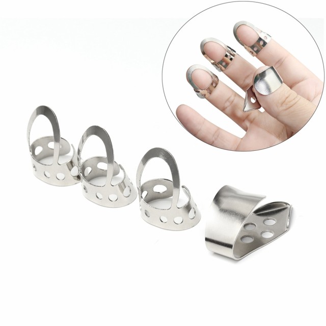 Amazon | TAMOSH 12個のスチールフィンガーピックセット、ギター
