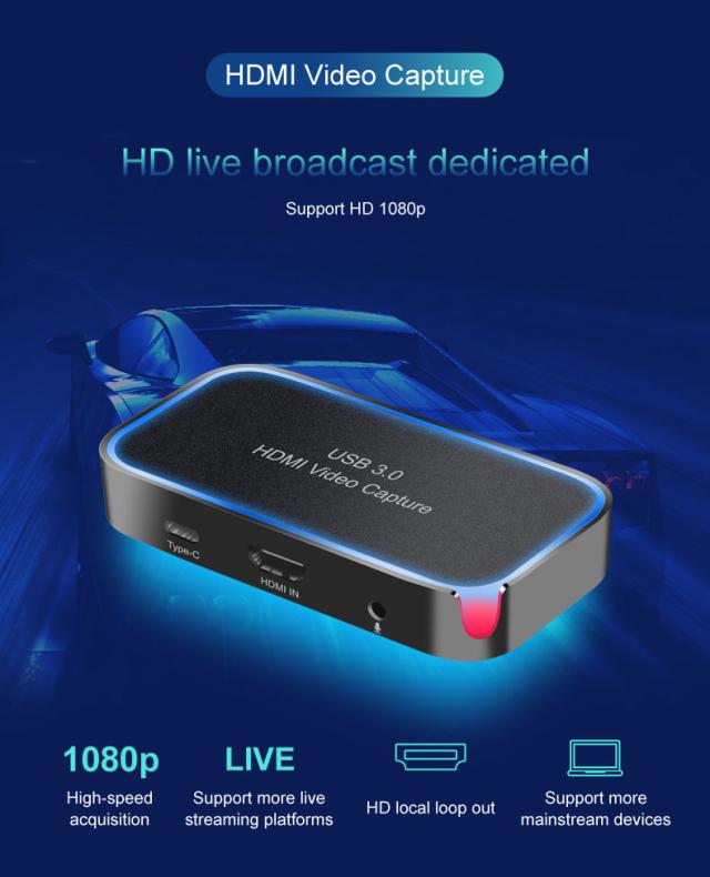 CK200 1080PHDMIビデオキャプチャカードポータブル多機能ビデオキャプチャカード