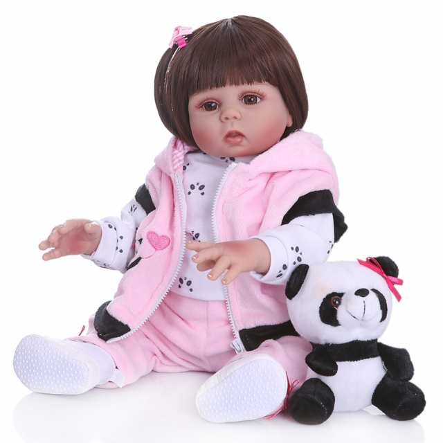 48Cmシミュレートシリコンドールベビーストレート/カーリーヘアリアルな生まれ変わった幼児人形ベビーバスおもちゃの通販は