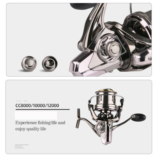 Cc8000 / cc10000 / cc12000フィッシングリールロングショットステンレス鋼ねじ込み式海水プルーフスピニングリールフィッシングアクセサリー Cc8000 / cc10000 / cc12000フィッシングリールロングショット