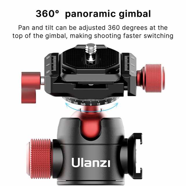 Ulanzi U-70三脚ボールヘッドホットシューダブルパノラマヘッドミニ