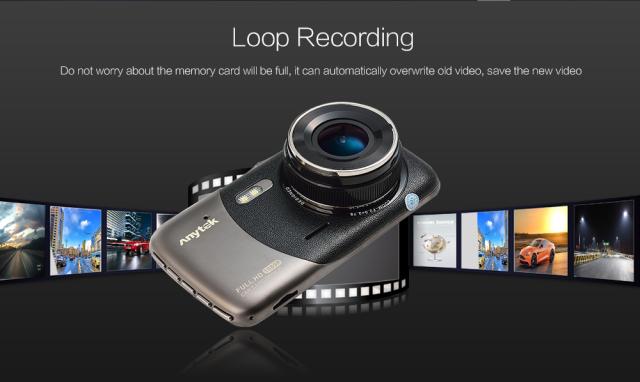 Anytek B50 車のダッシュ カム 170 度の視野角 1080p Hd ナイト ビジョン カメラ レコーダー