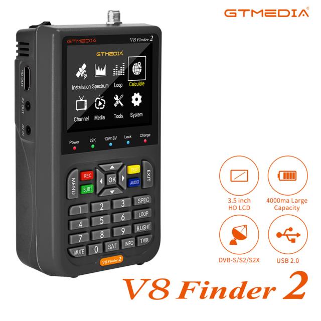1080p Hd V8 Finder2 メーター サテライト シグナル ファインダー Dvb-s/s2/s2x ハンドヘルド サテライト メーター スペクトラム アナライザー