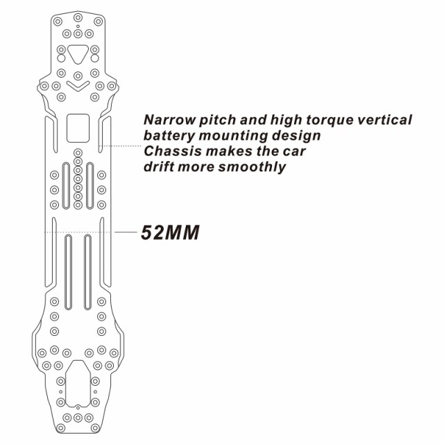 Rc カーパーツナロー垂直ハイトラクションシャーシバッテリーホルダー互換 3racing D5s V2 1:10 ドリフトカー