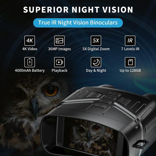 Nv4000 4k HD ナイト ビジョン双眼鏡 3 インチ大画面 5X デジタル ズーム赤外線ナイト ビジョン ゴーグル_1