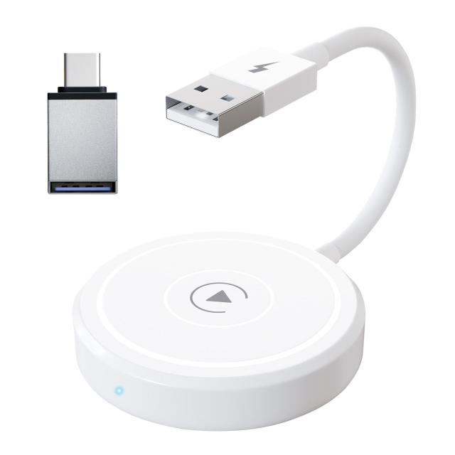 カーアダプタードングル Carplay 互換性ワイヤレス インテリジェント Ai ボックスナビゲーションメディアプレーヤー制御の通販は