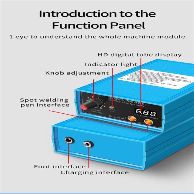 ハイパワー 5000w スポット溶接ハンドヘルド ポータブル 0-800a 電流調整可能溶接機 18650 バッテリー用