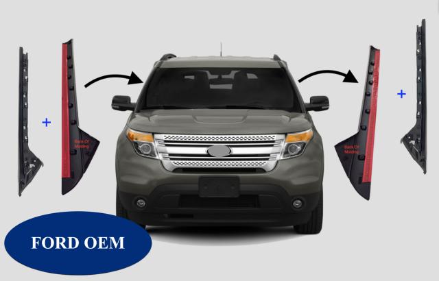 フォード エクスプローラー Aピラー 上下４本セット FORD EXPLORER 11-19フォードエクスプローラー用フロントガラスアウタートリム
