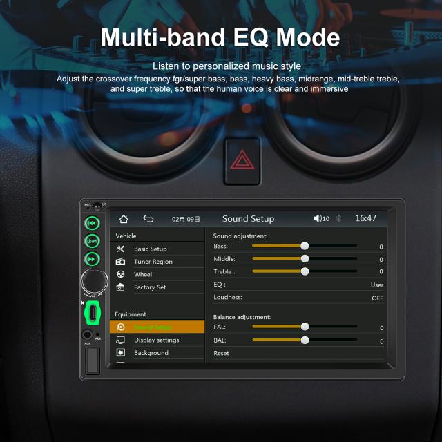 2din カーラジオ 7 インチ HD スクリーン MP5 プレーヤー Bluetooth 対応ワイヤレスオーディオプレーヤー Carplay に対応_5