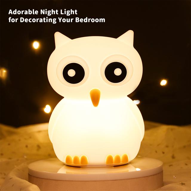 Led フクロウ ナイトライト ポータブル 7 色変更 Usb 充電式シリコン