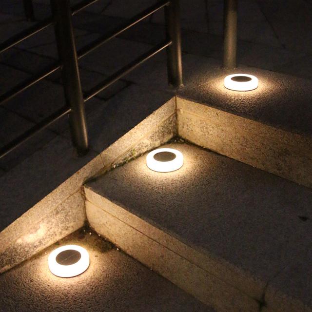 庭の芝生のテラスのためのソーラー グラウンド ライト Ip65 防水ライト コントロール屋外 8led グラウンド プラグ ライト_3