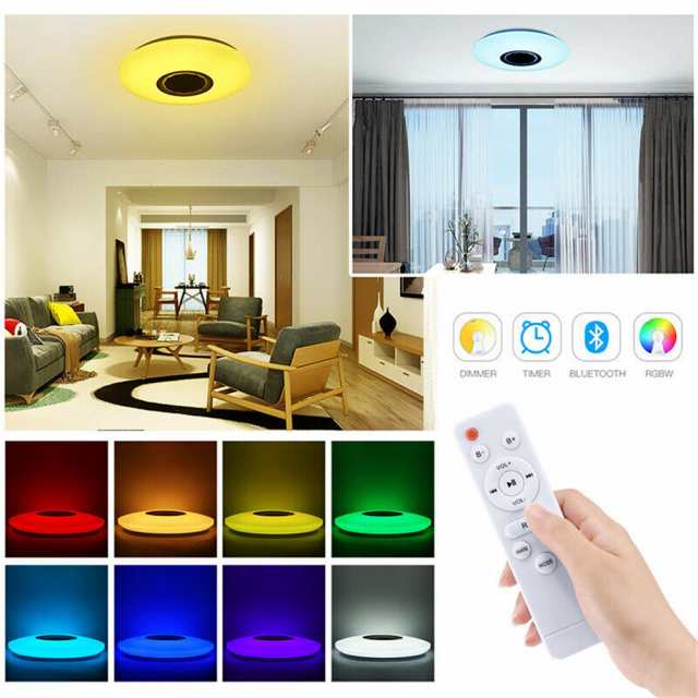 音楽対応RGB LEDシーリングライト Bluetoothスピーカー搭載 調光機能付き 多機能 LED天井照明ランプ｜au PAY マーケット