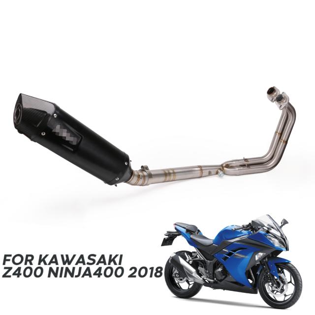カワサキZ400 A400 2018用センサー付き51mmインレットオートバイ排気中間パイプ