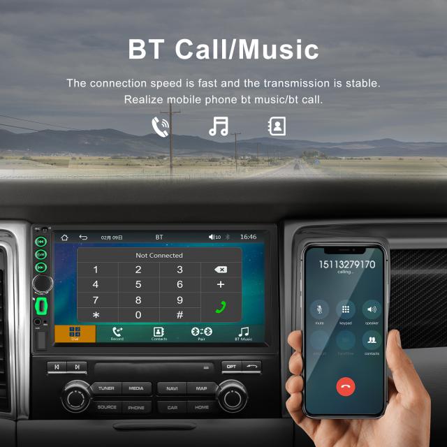 2din カーラジオ 7 インチ HD スクリーン MP5 プレーヤー Bluetooth 対応ワイヤレスオーディオプレーヤー Carplay に対応_3