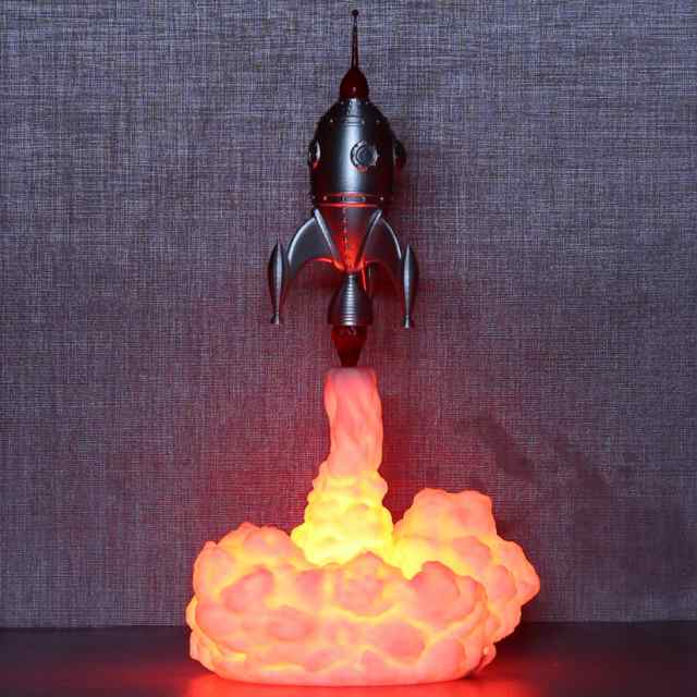 高品質のPla3d印刷Ledナイトライトスペースシャトルロケットランプ