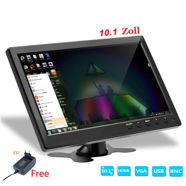 10.1 "液晶 Hd モニター カラー スクリーン 2 チャンネル ビデオ入力セキュリティ ディスプレイ スピーカー/bnc/avi/vga テレビ コンピューター用_4