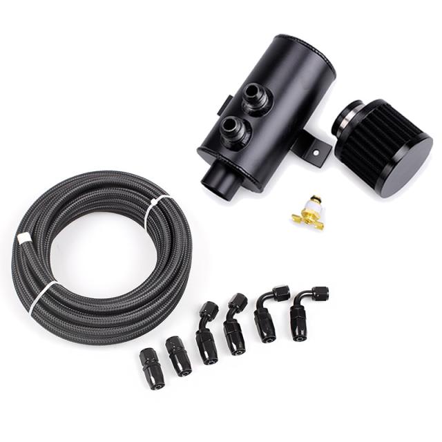 2穴オイルキャッチ缶0.75l、10ANポート付きチューブコネクタセット自動修正部品