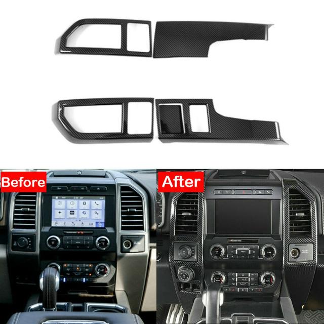 フォードF150F-1502015-2019用カーボンファイバーコンソールミドルエアベントアウトレットカバーの通販は 6,181円
