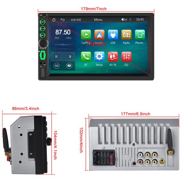 2din カーラジオ 7 インチ HD スクリーン MP5 プレーヤー Bluetooth 対応ワイヤレスオーディオプレーヤー Carplay に対応_11
