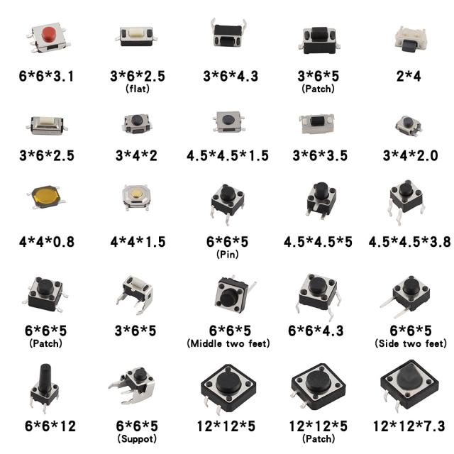 125 ピース ロット車のマイクロ スイッチ 25 種類盛り合わせキット 2 4 3 6 4 4 6 6 プッシュ ボタン スイッチの通販はau Pay マーケット キューディショップ