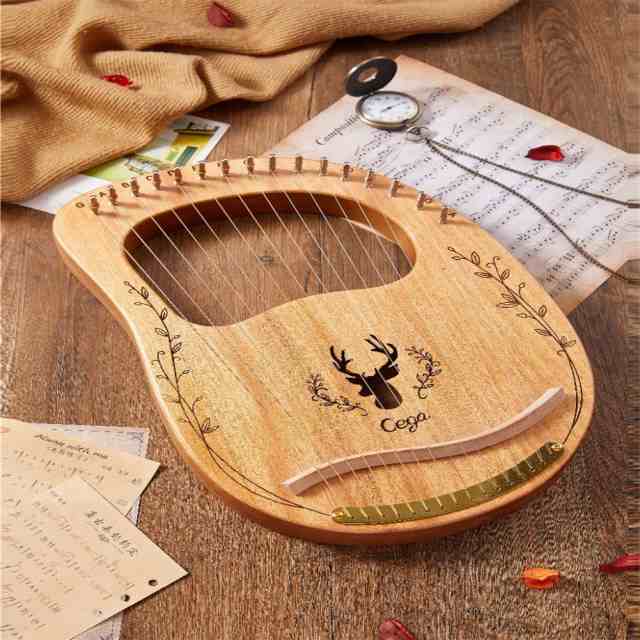 16弦 ライアーハープ 木製 竪琴 弦楽器 心癒す 金属弦 セット 子供用 ...