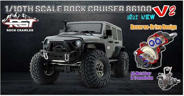 Rgt Ex86100v2 1:104wd2.4gリモートコントロールAllTerrainCrawler Car Rc Car with Led Lights Electric Car Model For Kids- Rtr