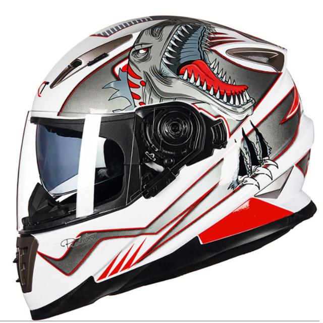 男性オートバイ Gxt999 サイクリングヘルメット安全バックル付き人格クールダブルレンズ防曇乗馬ヘルメット保護ギア 男性オートバイ Gxt999 サイクリングヘルメット安全バックル付き人格