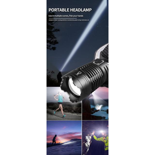 Xhp360 LED ヘッドライト テレスコピック ズーム可能 ストロングライト