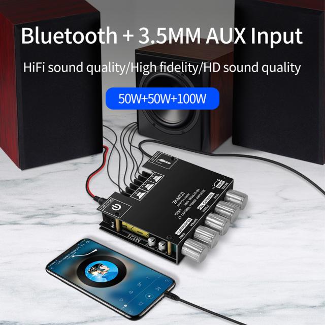 Bluetoothサウンドパワーアンプ 2.1チャンネル ベース＆トレブル
