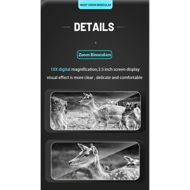 野生生物を狩猟するためのポータブルデジタル暗視大画面双眼赤外線Hd