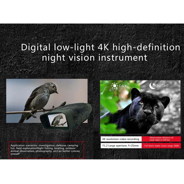 4k Hd 赤外線暗視ゴーグル 3 インチ大画面 5x デジタルズーム双眼鏡望遠鏡屋外写真ビデオ録画用