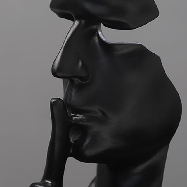 サイレント抽象彫刻の装飾品沈黙は金樹脂像創造的な家の装飾