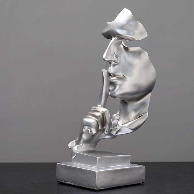 銅製 沈黙は金の置物 抽象的 装飾品 工芸品 美術品 銅製 沈黙