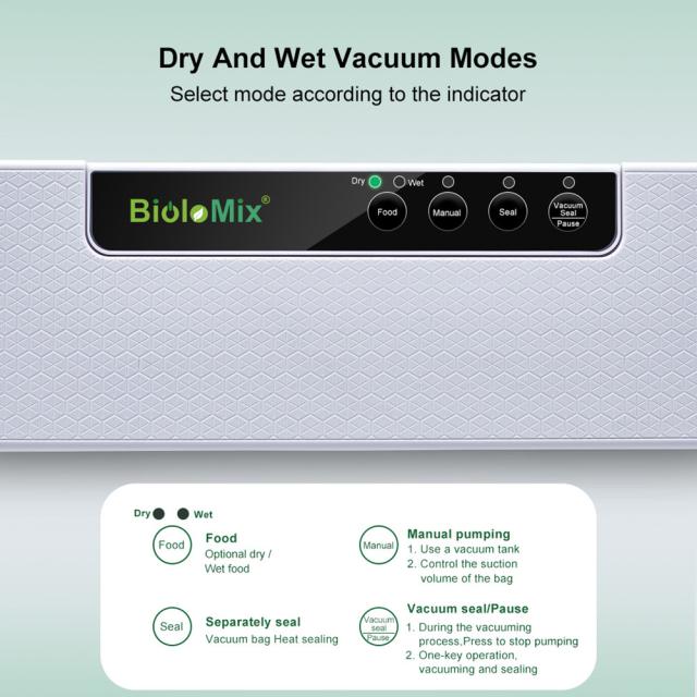 食品貯蔵保存のためのドライモイストモード自動食品シーラー機を備えた家庭用真空シーラーの通販は