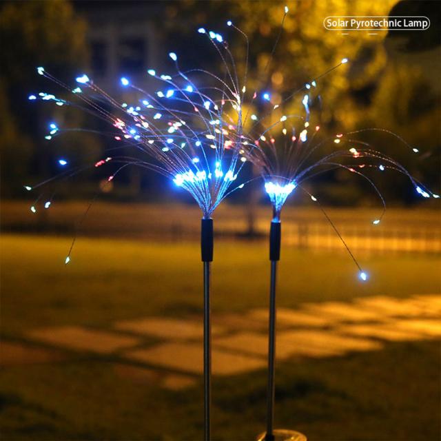 ソーラー花火ライト120ledデュアルモード屋外装飾ガーデン芝生