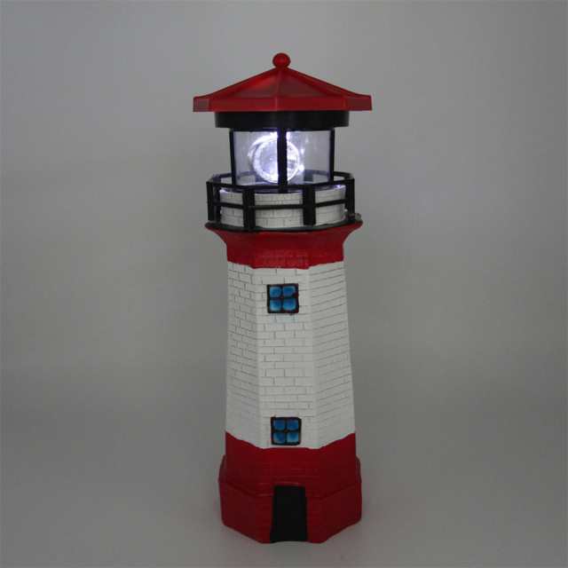 お得 灯台 ソーラー LED ライト ガーデン 屋外 回転 ビーム センサー ランプ 屋外 家 装飾 1p