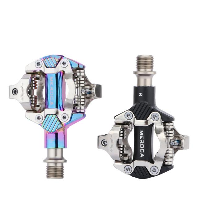 ロックシート付き1ペアマウンテンバイクペダルアルミニウム合金Spdセルフロッキングベアリングペダルサイクリング機器の通販は 6,864円