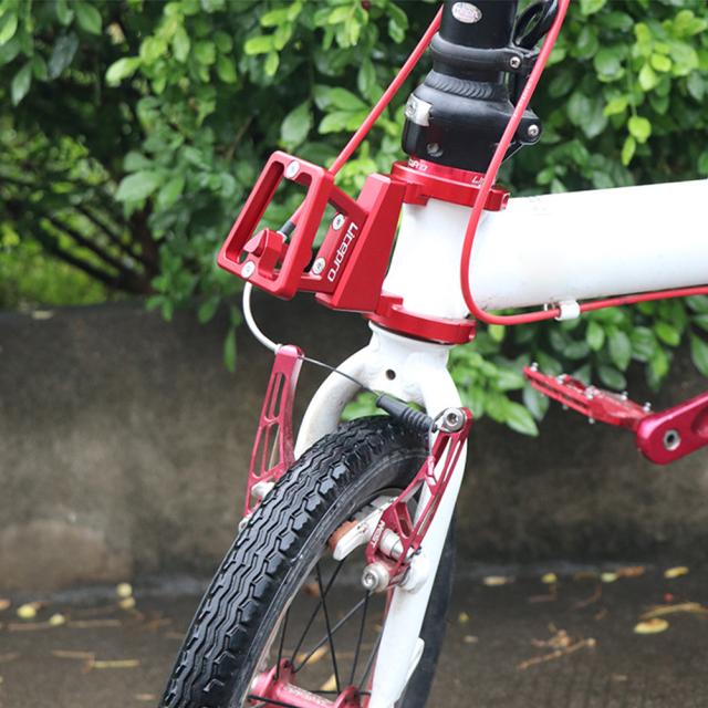 折りたたみ自転車サイクリングアクセサリー用フロントシェルフマウントキャリアアダプターピッグノーズブロックブラケット_8