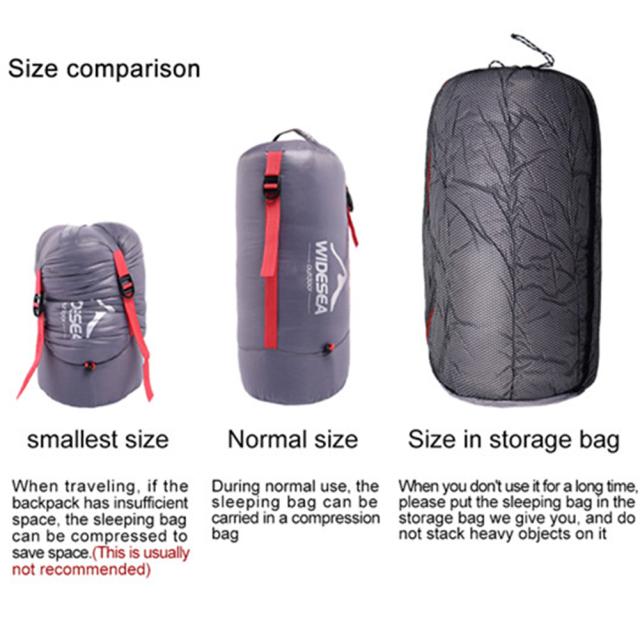 ポータブル軽量寝袋封筒型 90% ホワイトダックダウン圧縮可能なバッグ