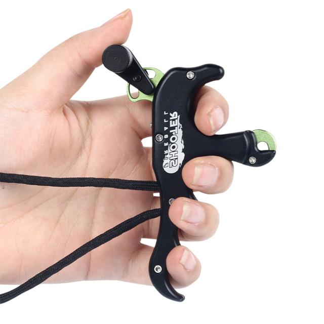 ボウリリースエイド トリガーデバイス アルミニウム合金 高感度 調整可能 4本指グリッパー アーチェリーアクセサリー ボウリリースエイド トリガーデバイス アルミニウム合金 高感度 調整