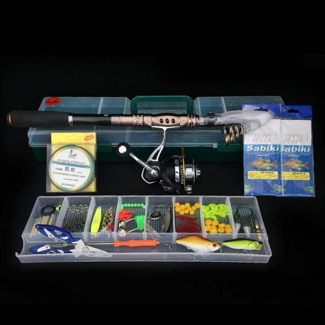 104本/パック伸縮式釣り竿釣りリールセットルアーベイト釣り針釣り針