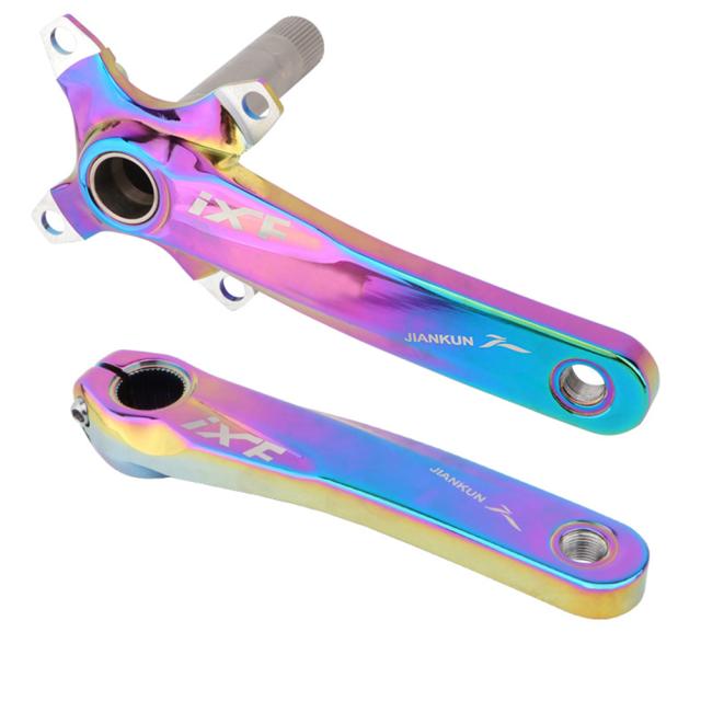 1セットバイククランクセット中空一体型クランクポジティブネガティブトゥーススプロケットシングルMTB用_8