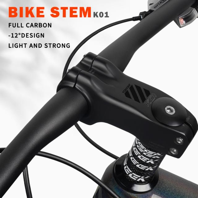 炭素繊維自転車幹軽量自転車ハンドルスタンドライザーアクセサリー蛇口マイナス 12 度 K01 部品_14